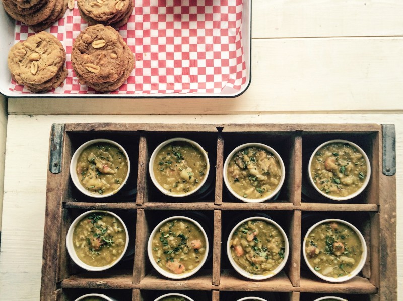 Meals on Wheels - Split pea soup and Cookies
