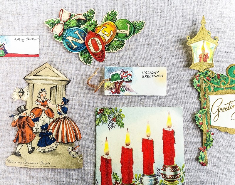 Vintage Holidays Cards and Tags at Portland Goodwill Bins