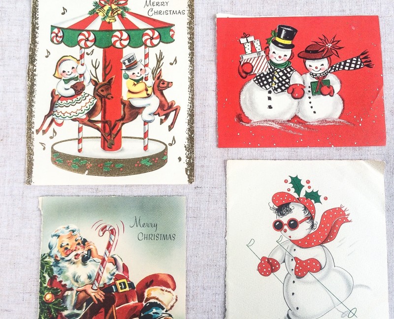 Vintage Christmas Cards from Portland Goodwill bins