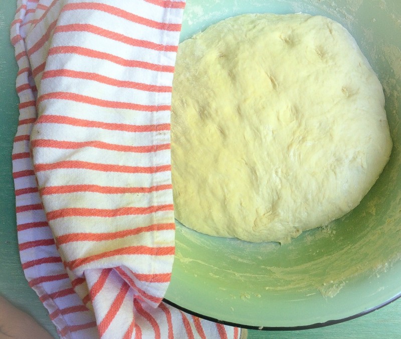 Fresh Homemade PIzza Dough, Proofing on the Counter