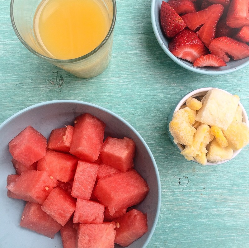 Watermelon, Strawberry and Mango Smoothie