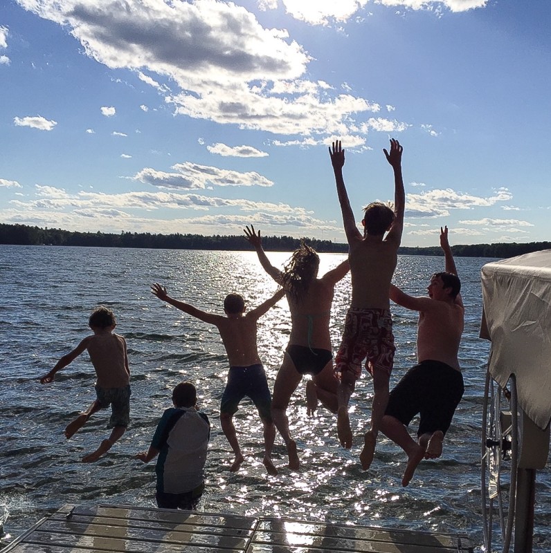 Jumping off Pier in Wisconsin, Family Reunion
