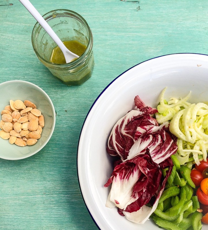Radicchio, Tomato and Fennel Salad with Basil-Anchovy Dressing