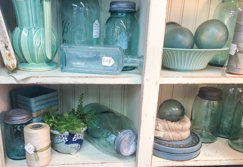 Aqua Vintage Glassware at Monticello Antique Market