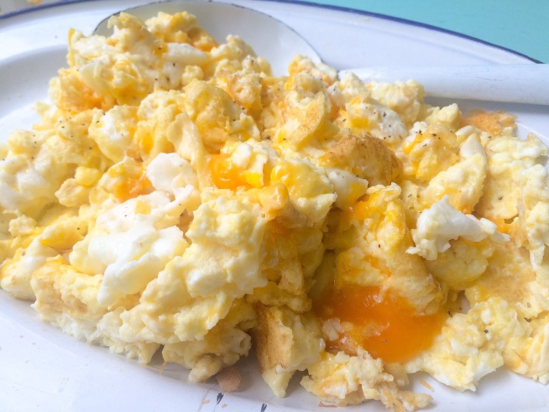 Scrambled Egg Whites with Sharp Cheddar, Sleep Over Food