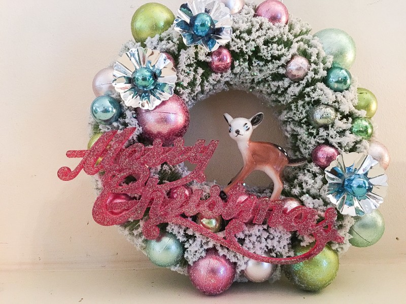 Vintage Merry Christmas Wreath