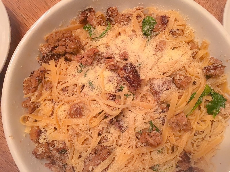 Pasta with Sausage and Prosecco