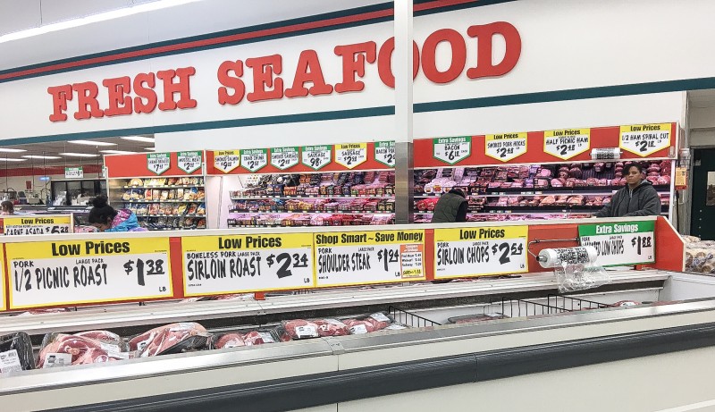 Seafood and Meat Department at Winco Foods, Portland