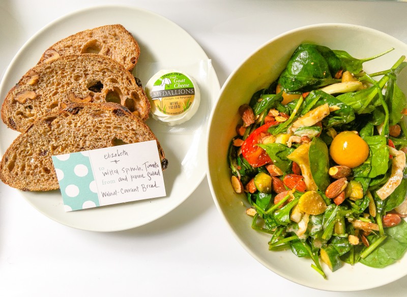 Spinach Salad and Walnut Bread for Elizabeth