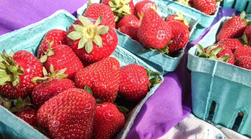 Hood Strawberries at PSU Farmers Market