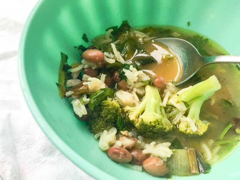Soup with Broccolini, Beans and Ginger