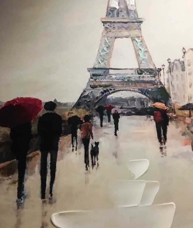 Eiffel Tower Painting at L'Assiette