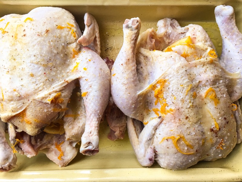 Roast Chickens with Lemons