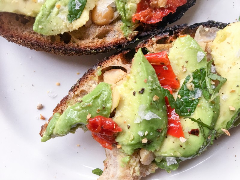 Crostini with Avocado and Mint