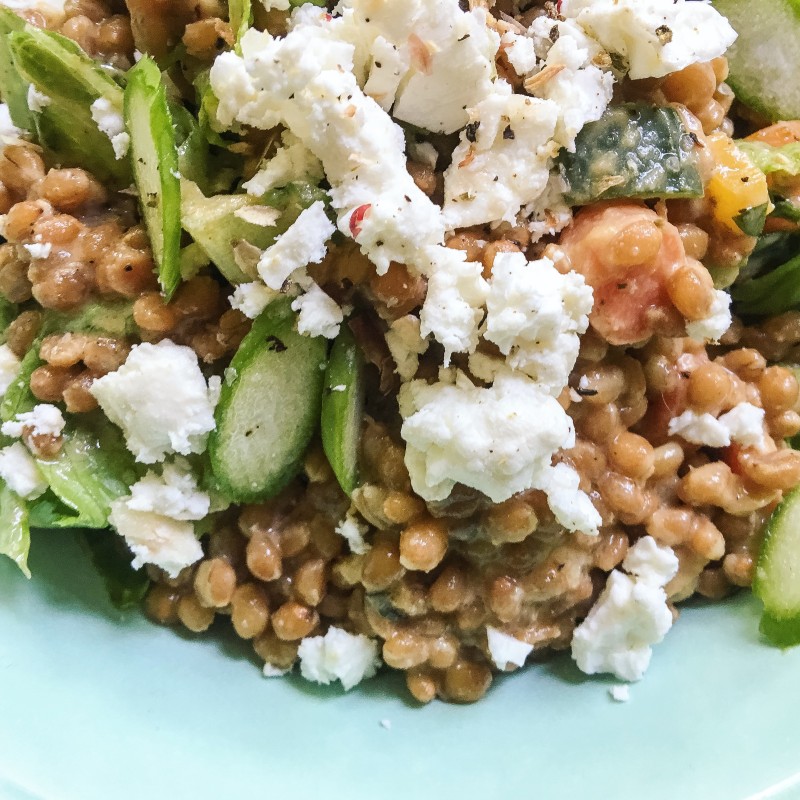 Wheat Berry Salad with Feta and Asparagus