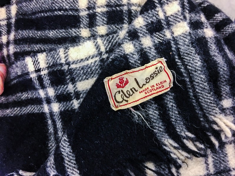 Vintage Scottish wool scarf from Goodwill outlet bins