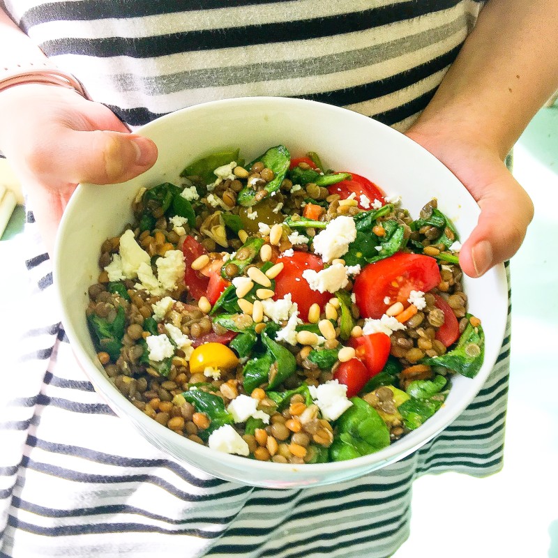 lentil and wheat berry salad