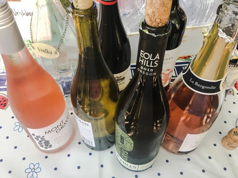 wine offerings at block party