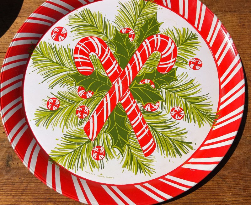 Goodwill Bins VIntage Candy Cane Tray