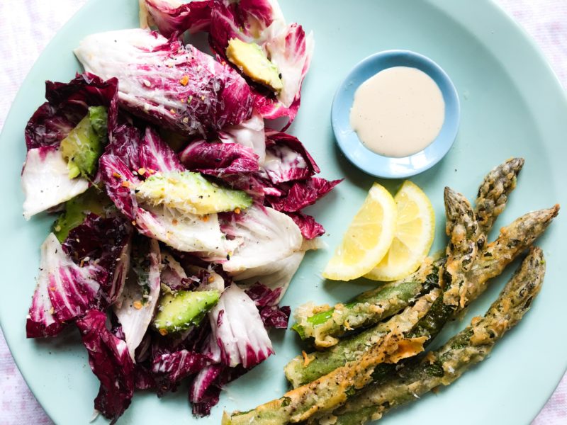 Asparagus with Radicchio Salad
