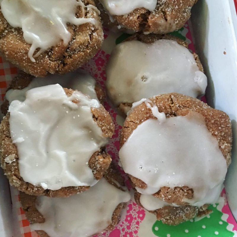 Chewy Ginger Cookies with Icing