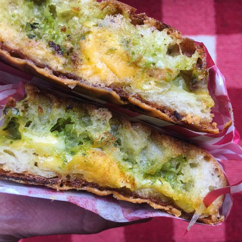 Grilled Panini Cheese with Pesto